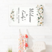 白マグノリアフローラブライダルシャワーウェルカムサイン 横断幕 (インサイチュ)