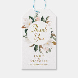 白マグノリアフローラ結婚ズ ギフトタグ