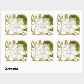 白マグノリア花すべての目的事業 スクエアシール (シート)