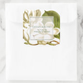 白マグノリア花すべての目的事業 スクエアシール (バッグ)