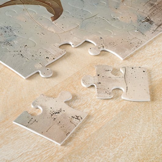 白マグノリア花ヴィンテージ ジグソーパズル (側面)