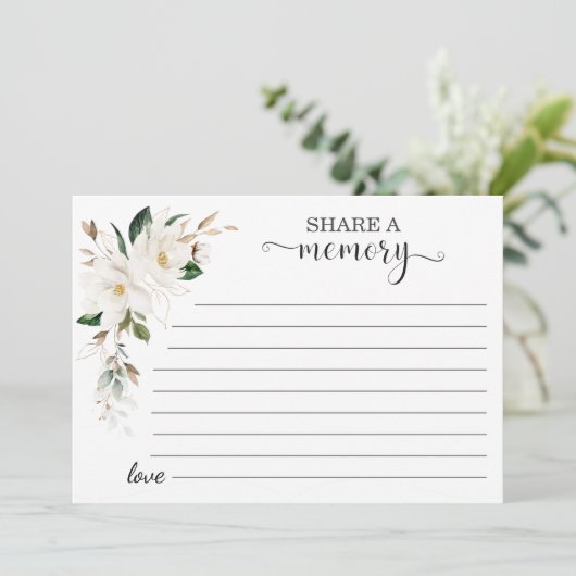 白マグノリア花共有メモリアデッサン 案内状 (スタンド正面)