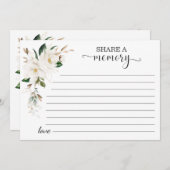 白マグノリア花共有メモリアデッサン 案内状 (正面/裏面)