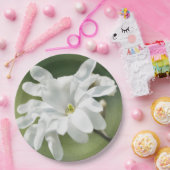 白マグノリア花 ペーパープレート (パーティー)