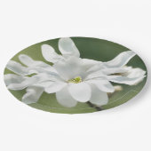白マグノリア花 ペーパープレート (アングル)