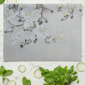 白マグノリア キッチンタオル (折り畳み)