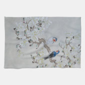 白マグノリア キッチンタオル (横)