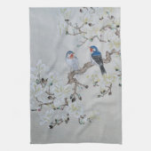 白マグノリア キッチンタオル (縦)