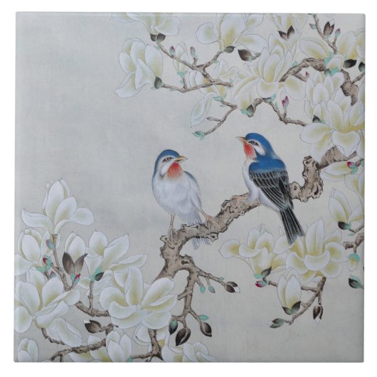 白マグノリア タイル (正面)