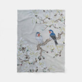 白マグノリア フリースブランケット (正面)