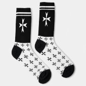 白マルチーズ十字架,セントジョン,マルタ国旗/記号 ソックス (右)