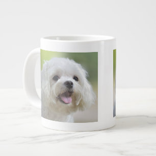 白マルチーズ犬 ジャンボコーヒーマグカップ