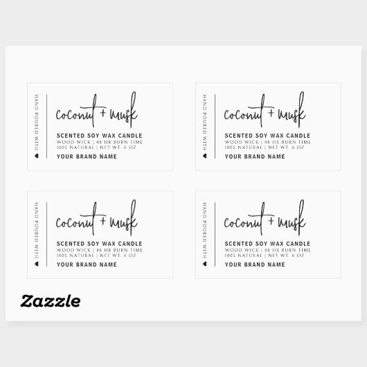 白ミニマエレガントリストろうそく製品ラベル 長方形シール (シート)