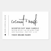 白ミニマエレガントリストろうそく製品ラベル 長方形シール (正面)