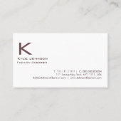 白ミニマエレガントリスト・モノグラムパーソナライズされた 名刺 (正面)