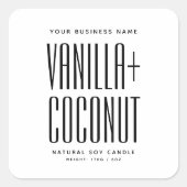 白ミニマシンプルリストの大豆ワックスはキャンドルラベルを溶かす スクエアシール (正面)