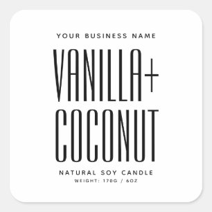 白ミニマシンプルリストの大豆ワックスはキャンドルラベルを溶かす スクエアシール