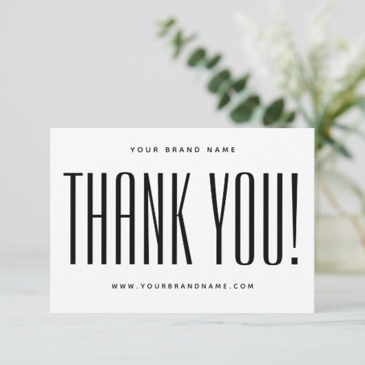 白ミニマシンプルリストサンキューカード サンキューカード (スタンド正面)