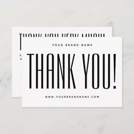 白ミニマシンプルリストサンキューカード サンキューカード (正面/裏面)