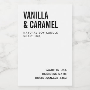 白ミニマモダンリスト大豆キャンドル製品ラベル フードラベル