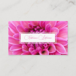 白ミニマルい長方形のピンク色の花屋 名刺