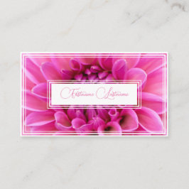 白ミニマルい長方形のピンク色の花屋 名刺
