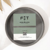 白ミニマルとセージ緑のフィットネストレーナー 名刺