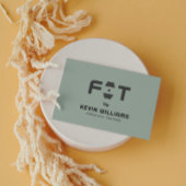 白ミニマルとセージ緑のフィットネストレーナー 名刺