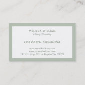 白ミニマルとセージ – グリーン 名刺 (裏面)