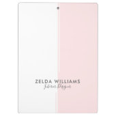 白ミニマルとピンクの幾何形状と線 クリップボード (裏面)