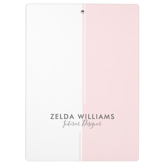 白ミニマルとピンクの幾何形状と線 クリップボード (裏面)