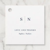 白ミニマルと海軍のシックな感謝祭結婚 フェイバータグ (正面)