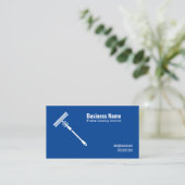白ミニマルと青のウィンドウのクリーニング 名刺 (スタンド正面)