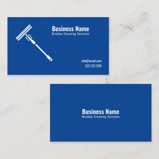 白ミニマルと青のウィンドウのクリーニング 名刺 (正面/裏面)