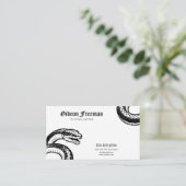 白ミニマルと黒のスネークタトゥーアーティスト 名刺 (スタンド正面)