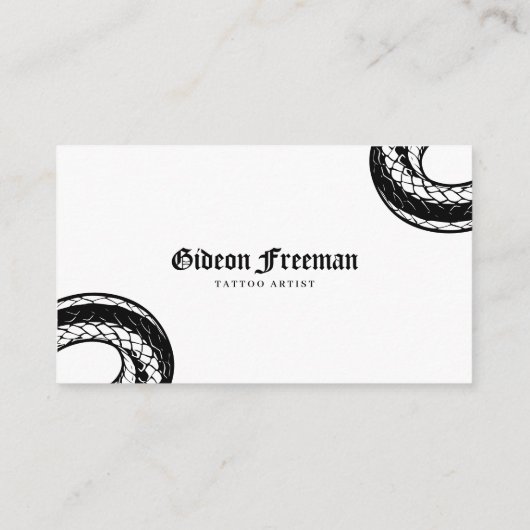 白ミニマルと黒のスネークタトゥーアーティスト 名刺 (裏面)
