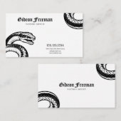 白ミニマルと黒のスネークタトゥーアーティスト 名刺 (正面/裏面)