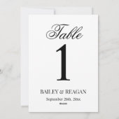 白ミニマルと黒のテー結婚ブル番号カード シーズンカード (裏面)