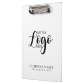 白ミニマルと黒のビジネス会社のカスタムロゴ クリップボード (左)