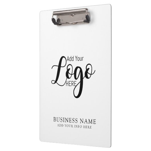 白ミニマルと黒のビジネス会社のカスタムロゴ クリップボード (左)