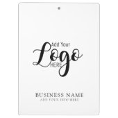 白ミニマルと黒のビジネス会社のカスタムロゴ クリップボード (裏面)