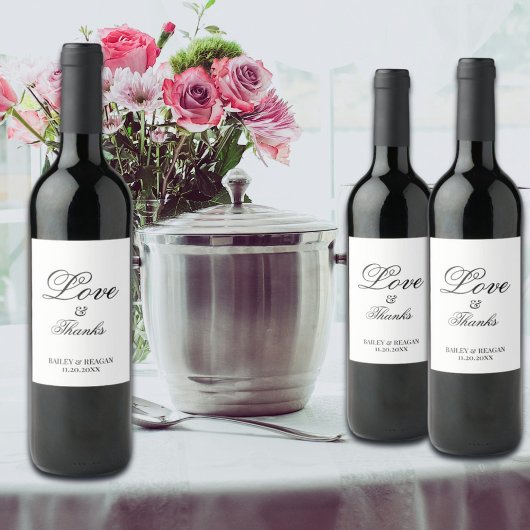 白ミニマルと黒結婚の ワインラベル