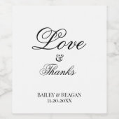 白ミニマルと黒結婚の ワインラベル (シングルラベル)