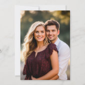 白ミニマルな前衛的なバックの結婚写真 招待状 (裏面)