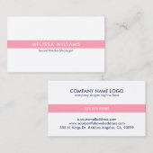 白ミニマルに錫ピストライプンク 名刺 (正面/裏面)