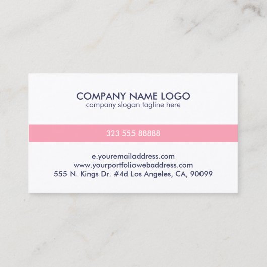 白ミニマルに錫ピストライプンク 名刺 (裏面)
