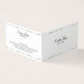 白ミニマルの銀ストライプ色 名刺 (外部)