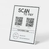 白ミニマルの2つのQRコードシンプルをスキャンして支払う 台座サイン