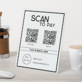 白ミニマルの2つのQRコードシンプルをスキャンして支払う 台座サイン (インサイチュ)