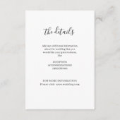 白ミニマルエレガントクラシック結婚 エンクロージャーカード (正面)